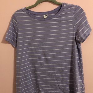 A purple striped shirt